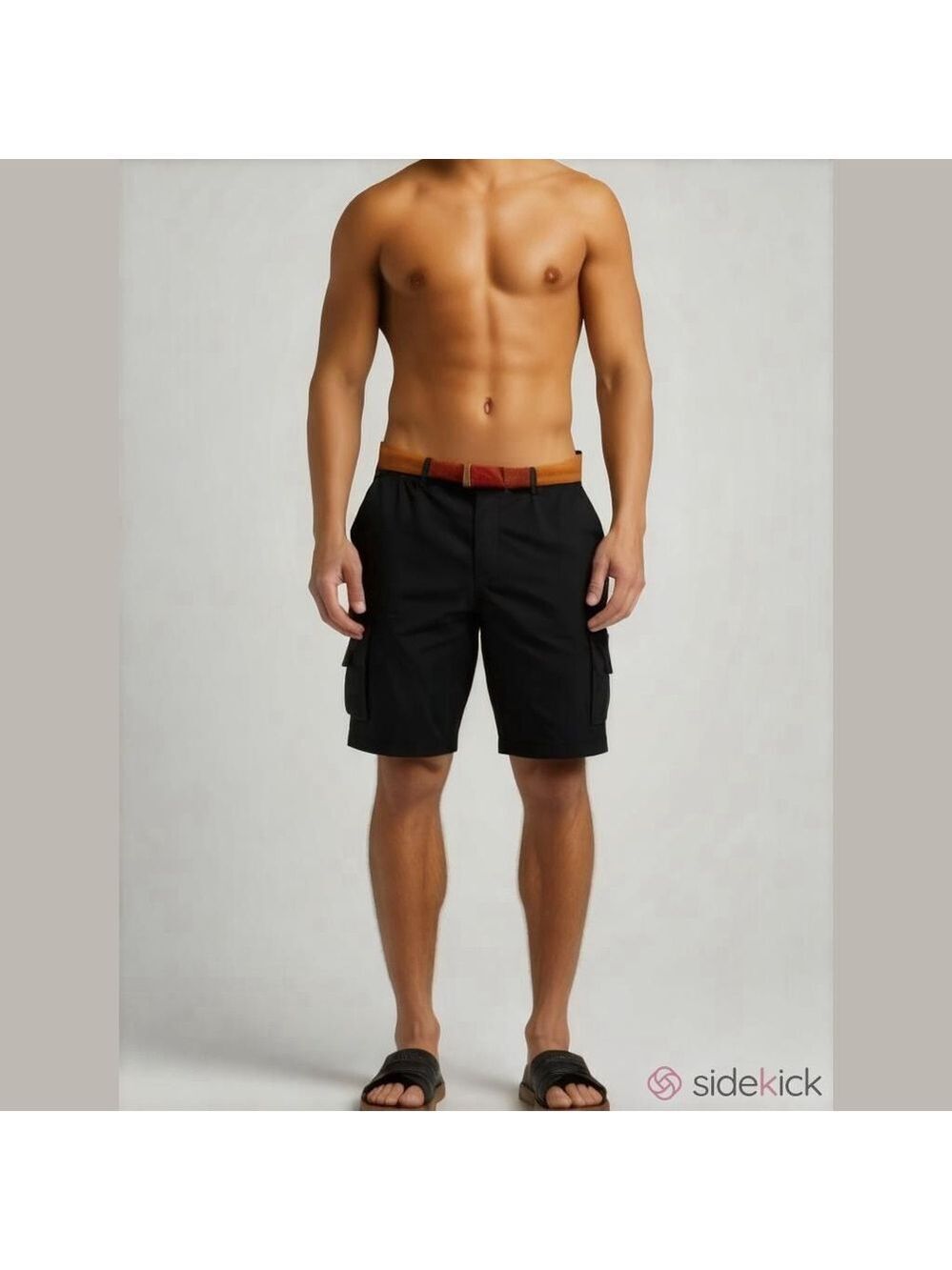 Camel Size 38 Cargo Shorts in Black
